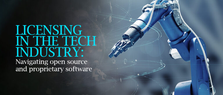 Licensing-in-the-Tech-Industry-Navigating-Open-Source-and-Proprietary-Software-768x328